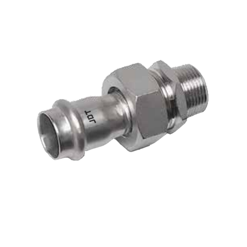 Union adapter with male thread end
