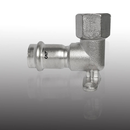 Bend 90° with short female adapter with wall plate