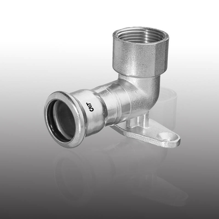 Female short elbow with wall plate
