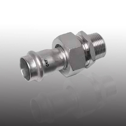 Union adapter with male thread end