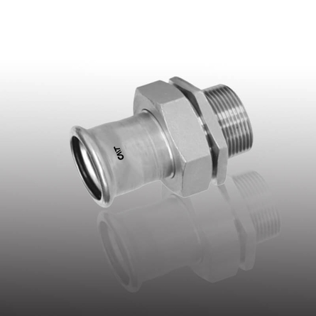 Union adapter with male thread end