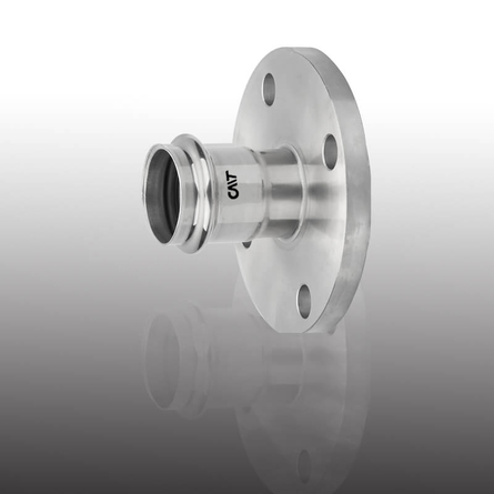 Flange adapter with press end
