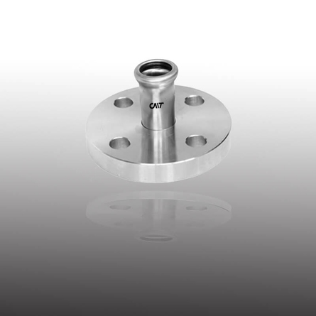 Flange adapter with press end